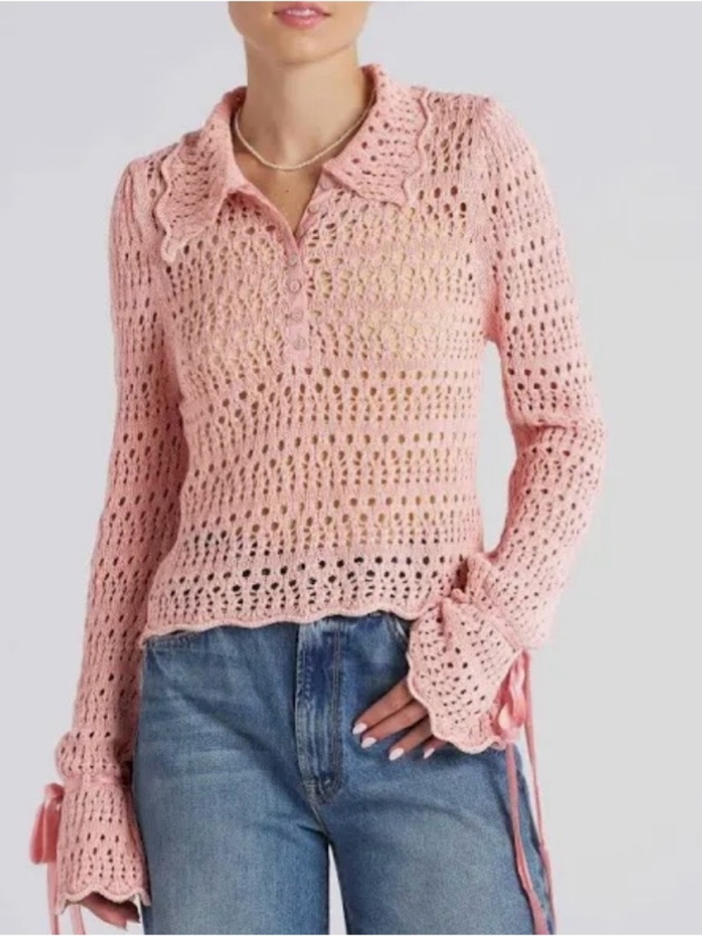 NWT Free People Pointelle Sweater Size S